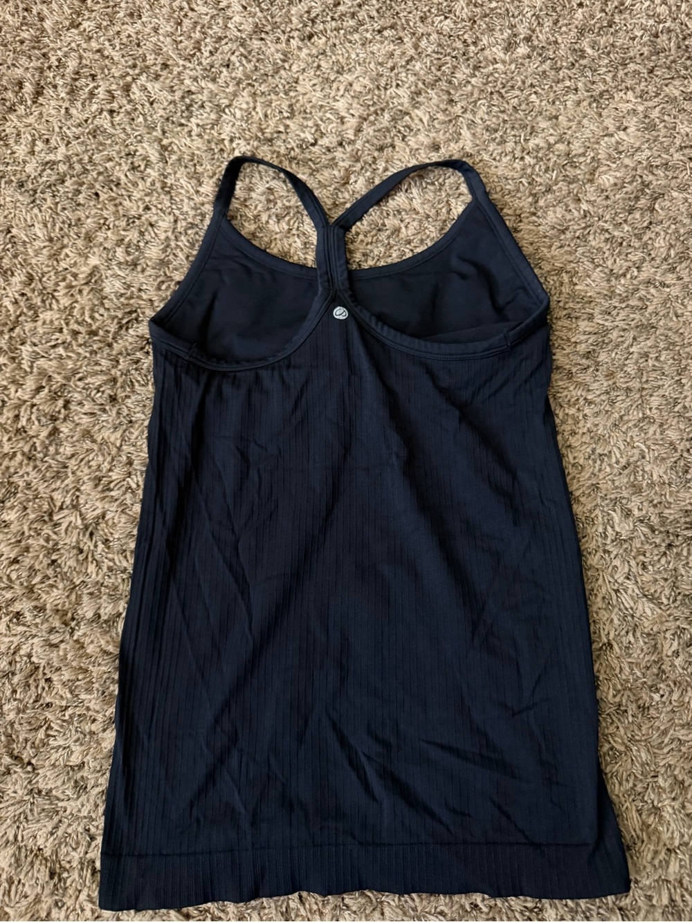 Amazon Black Ribbed Racerback Tank Top - Picture 2 of 2